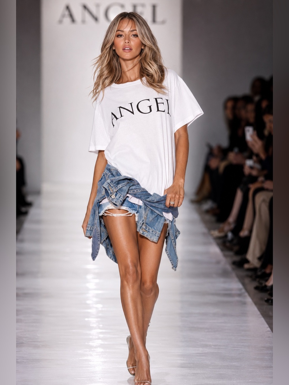 Victoria’s Secret Angel Essentials Oversized Graphic Tee White Angel Cotton